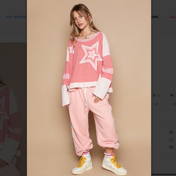 POL Pink Star Long Sleeve Top - Picture 2 of 5